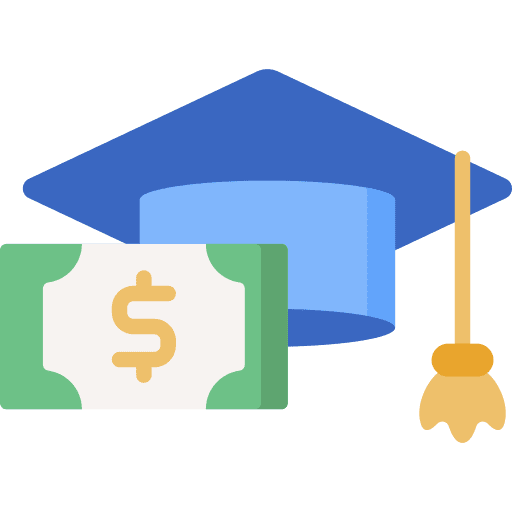 Tuition student mortarboard study icon