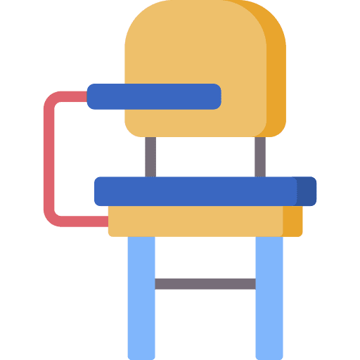 Desk chair classroom seat school icon Desk chair classroom seat school icon