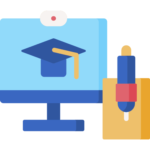 Online class education online course graduation hat icon Online class education online course graduation hat icon