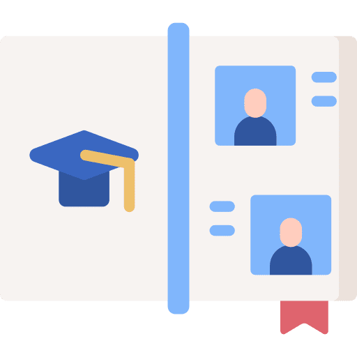 Yearbook school education memories icon