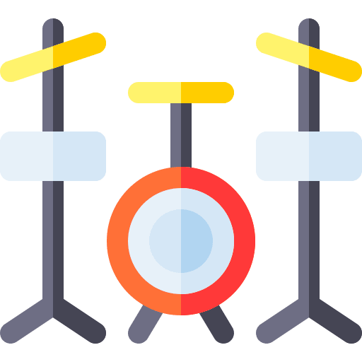 Drum set set music music and multimedia icon Drum set set music music and multimedia icon