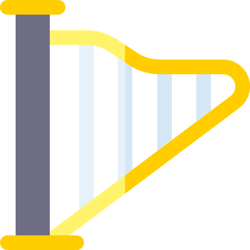 Harp lyre music and multimedia harp icon Harp lyre music and multimedia harp icon