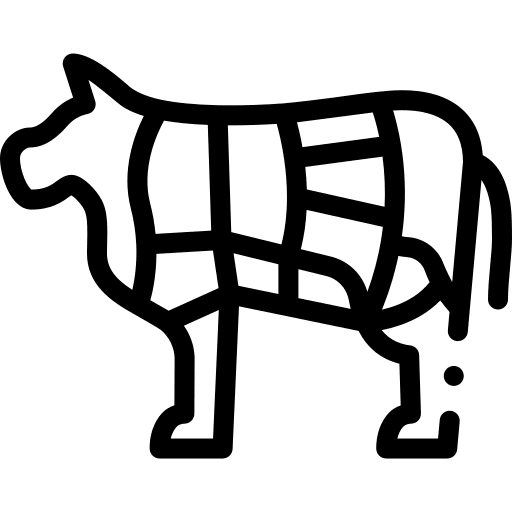 Cow farm butcher animals icon