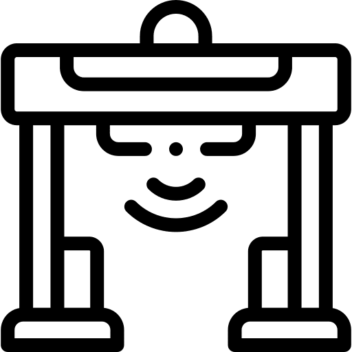 Metal detector airport door control icon