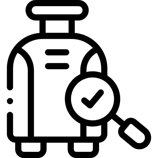 Luggage baggage checking check icon Luggage baggage checking check icon
