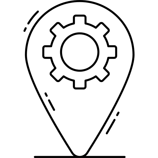 Location maps and location location cogwheel icon Location maps and location location cogwheel icon