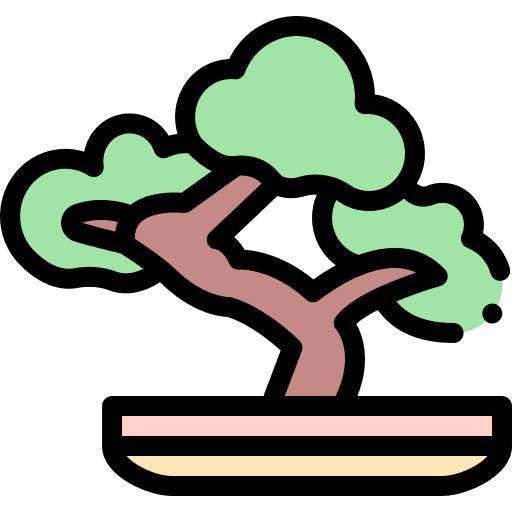 Bonsai farming and gardening bonsai nature icon
