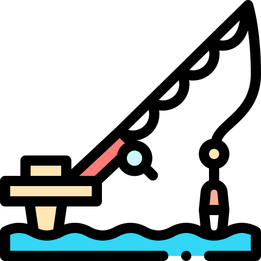 Fishing fishing fishing reel fishing rod icon