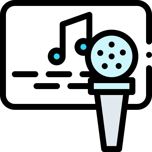 Karaoke music and multimedia microphone micro icon