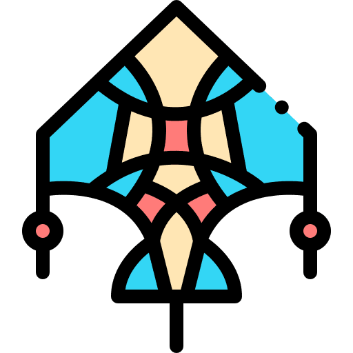 Kite fun spring entertainment icon