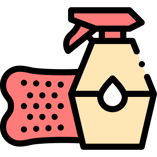 Sprayer cleaning furniture and household washing icon