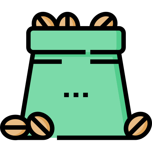 Coffee beans bag sack roast icon