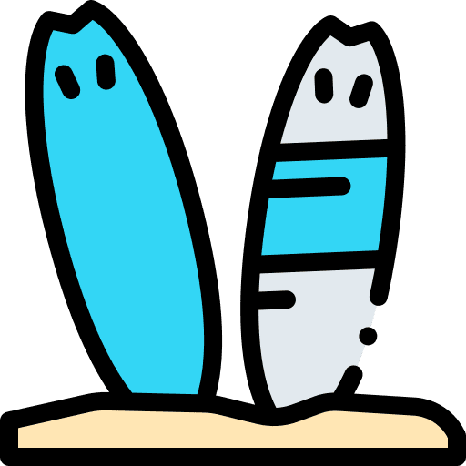 Surfboard sand aquatic sports sport equipment icon