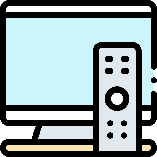 Television monitor computer screen remote control icon