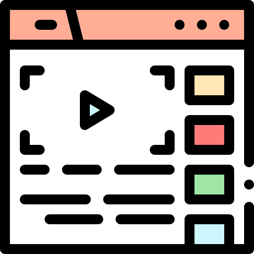 Watching movie play button watching icon