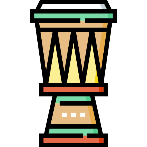 Djembe music and multimedia cultures drum icon Djembe music and multimedia cultures drum icon