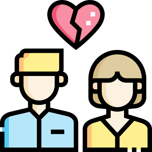 Divorce break up people divorce icon