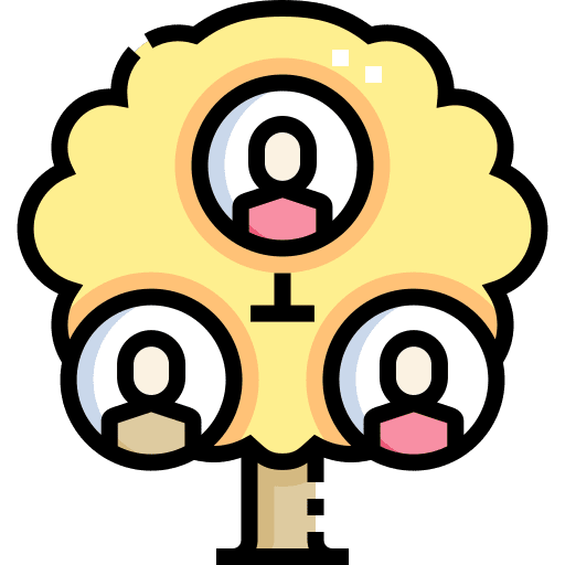 Family tree genealogy generation ancestry icon