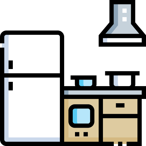 Kitchen furniture and household cabinets food and restaurant icon