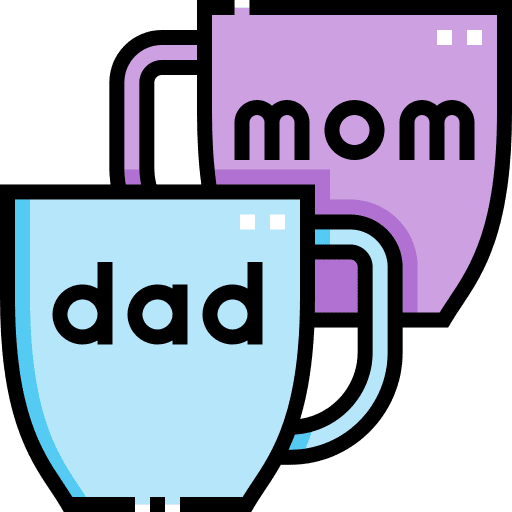 Mugs dad mugs mother icon