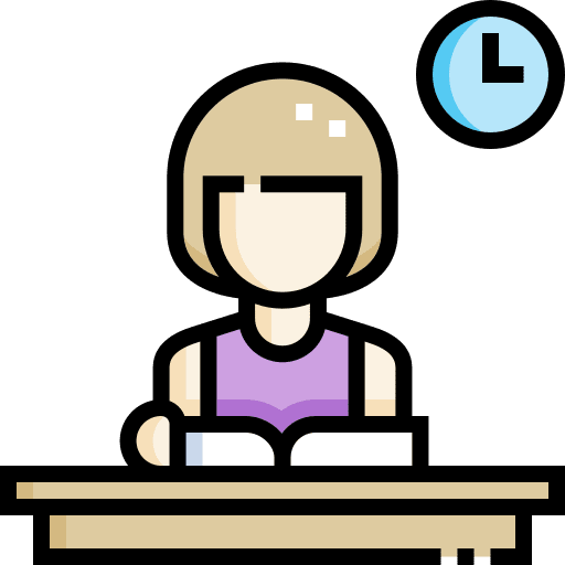 Studying studying girl classroom icon