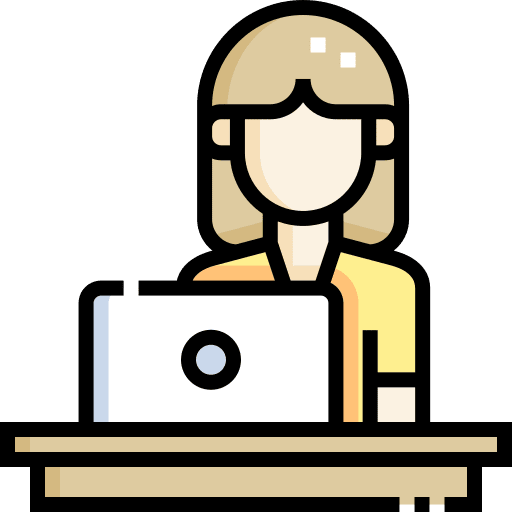 Working woman professions and jobs work from home icon