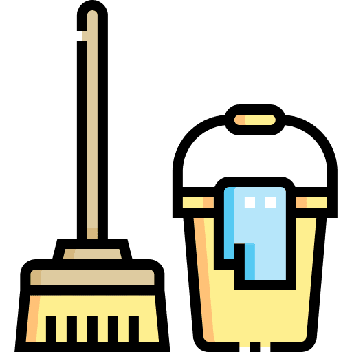 Housekeeping bucket furniture and household cleaning tools icon