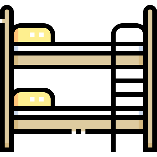Bunk bed hotel bunk bed ladder icon