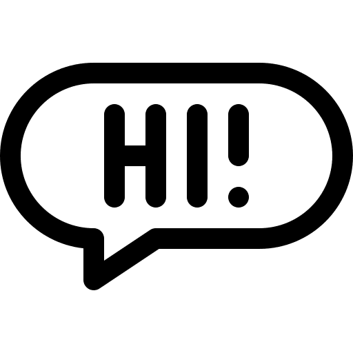 Hi sign social media speech bubble icon