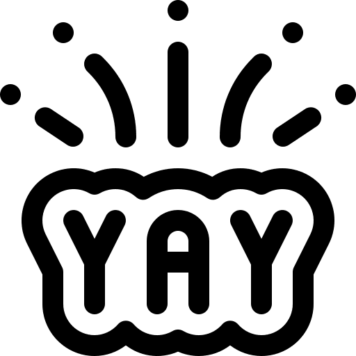 Yay slang message communications icon