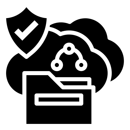 Private cloud server communications security system icon