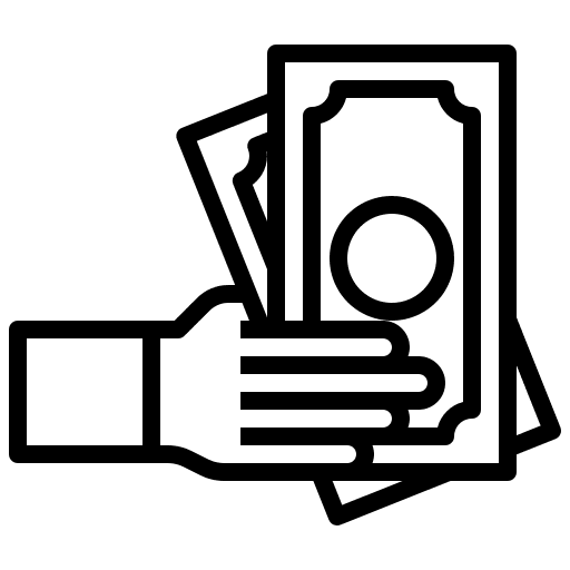 Cash money financing notes icon