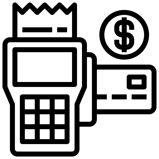 Pay receipt pos credit card icon