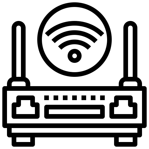 Wireless router modem computer communications icon