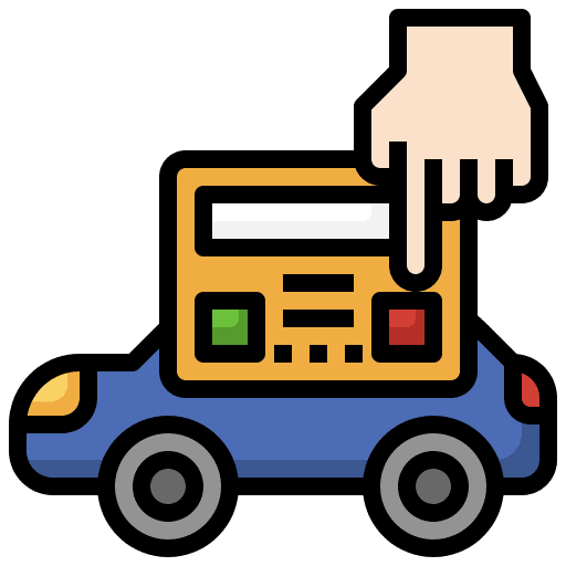 Control system control car parts system icon
