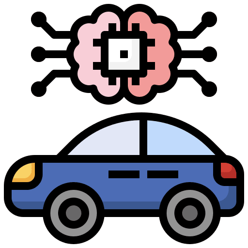 Artificial intelligence transportation car automatic icon Artificial intelligence transportation car automatic icon