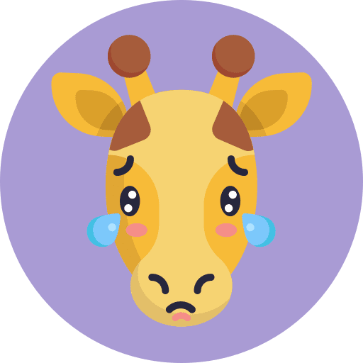 Giraffe animal cry smileys icon