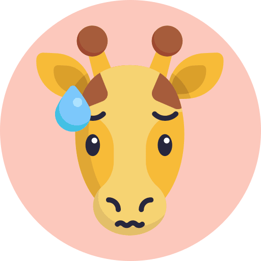 Giraffe animal sweating emoticons icon