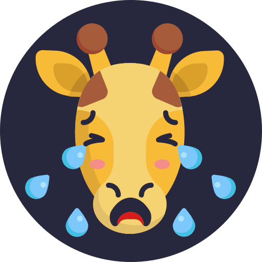 Giraffe sad cry face icon Giraffe sad cry face icon