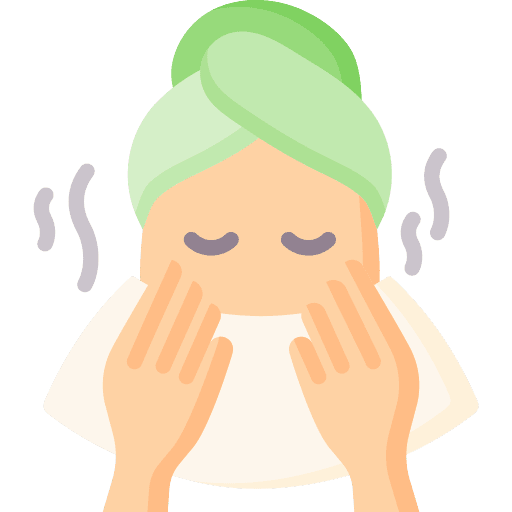 Steam spa facial treatment woman icon Steam spa facial treatment woman icon