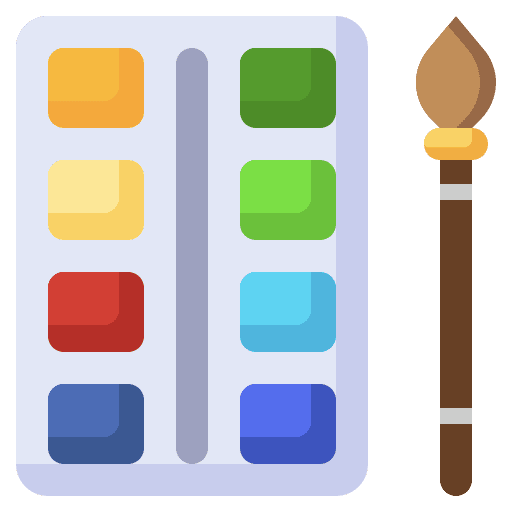 Watercolor paint brush art brush icon