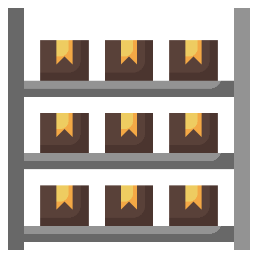 Shelf store shelf shipping and delivery icon