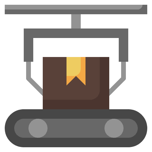 Conveyor belt electronics shipping and delivery delivery box icon Conveyor belt electronics shipping and delivery delivery box icon