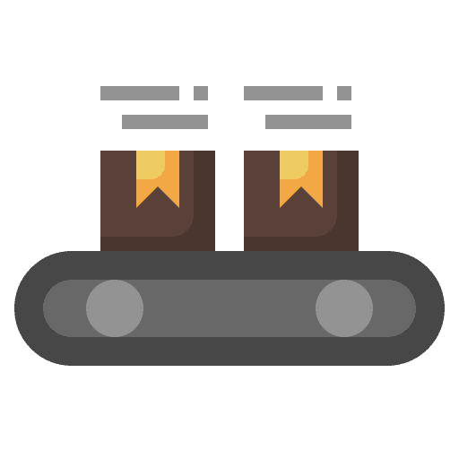 Conveyor belt parcel cargo package icon Conveyor belt parcel cargo package icon
