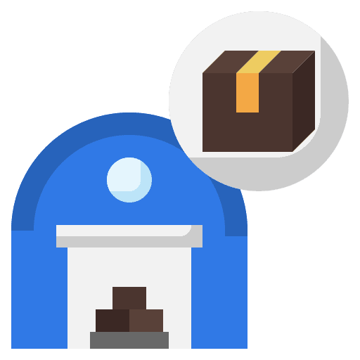 Stock building box package icon Stock building box package icon