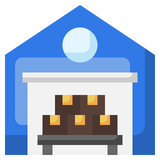 Warehouse shipping and delivery warehouse box icon Warehouse shipping and delivery warehouse box icon