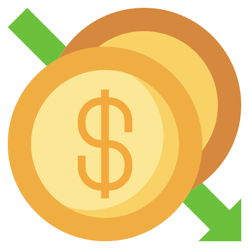 Coin loss coin business and finance icon