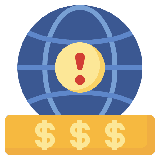 Internet globe finance money icon