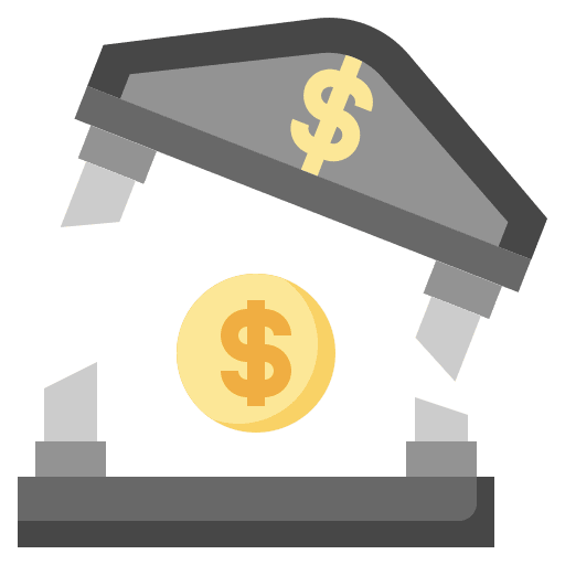 Bank recession finance dollar icon