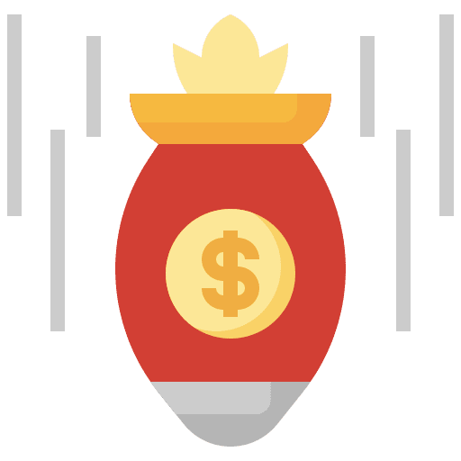 Bomb fall recession money icon